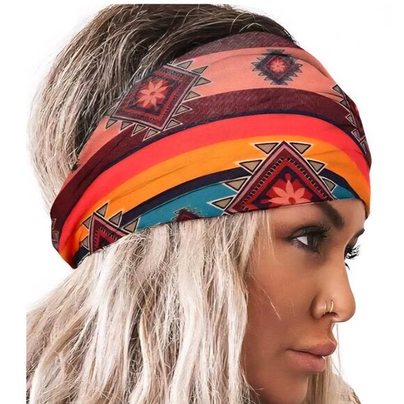 Multicolor And Brown Boho Headbands With Matching Bracelet Sets, Womens Size M main image 11